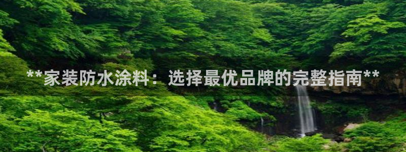 和记国际开户：**家装防水涂料：选择最优品牌的完整指南**