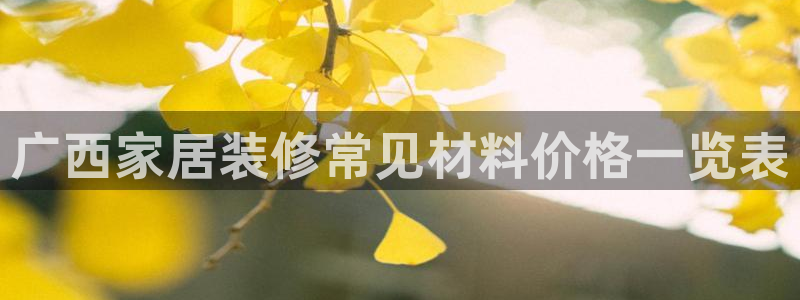 和记平台下载：广西家居装修常见材料价格一览表