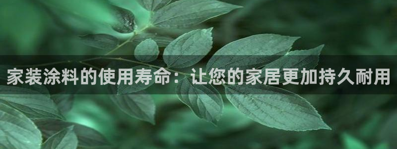 和记平台登陆：家装涂料的使用寿命：让您的家居更加持久耐用