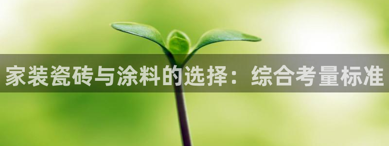 和记ag旗舰厅app：家装瓷砖与涂料的选择：综合考量标准