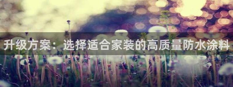 和记网页版登陆：升级方案：选择适合家装的高质量防水涂料